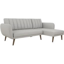Novogratz Brittany 3 Seater Grey Linen Sofa Bed - thumbnail 3