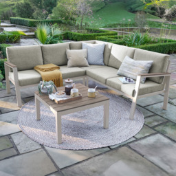 Norfolk Collection Easton Anthracite Beige 5 Seater Outdoor Mini Corner Lounge Set