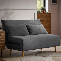 Boston Geo Chenille 2 Seater Sofa Bed - Mid Grey - thumbnail 1