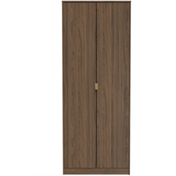 Crowndale Hong Kong 2 Door Carini Walnut Tall Wardrobe Ready Assembled - thumbnail 3