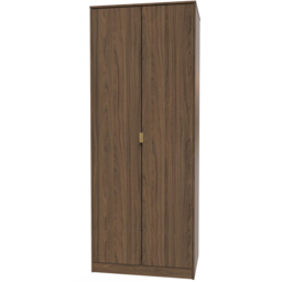 Crowndale Hong Kong 2 Door Carini Walnut Tall Wardrobe Ready Assembled - thumbnail 2