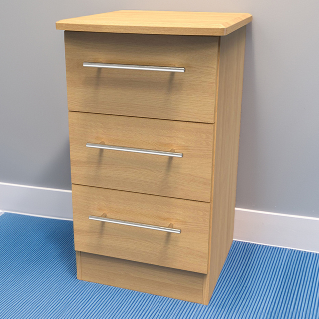 Crowndale Sherwood Modern Oak 3 Drawer Bedside Cabinet - image 1