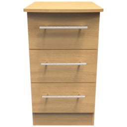 Crowndale Sherwood Modern Oak 3 Drawer Bedside Cabinet - thumbnail 2