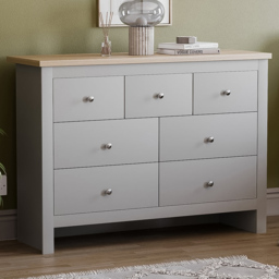 Vida Designs Arlington 7 Drawer Grey Shaker Style Chest of Drawers - thumbnail 1