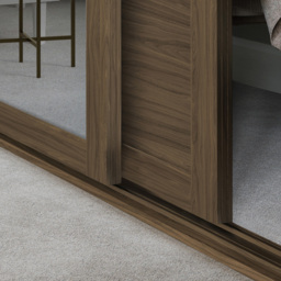 Spacepro Shaker 3 Door Walnut Frame Sliding Wardrobe Kit with 2 Panel and Single Mirror 1680mm - thumbnail 3