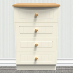 Crowndale Warwick Cream Ash and Oak 4 Drawer Midi Chest of Drawers