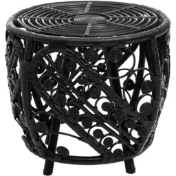 Premier Housewares Mataram Natural Rattan Black Side Table - thumbnail 3
