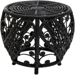 Premier Housewares Mataram Natural Rattan Black Side Table - thumbnail 2