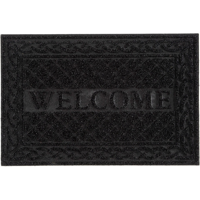 Eselle Romiley Welcome Rubber Crumb Scrapper Black Door Mat 40 x 60cm - image 1