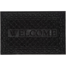 Eselle Romiley Welcome Rubber Crumb Scrapper Black Door Mat 40 x 60cm