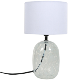 Maeva Smudge Glass White Table Lamp