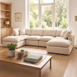 Artemis Home Cotleigh 6 Seater Oat U-Shaped Corner Sofa - thumbnail 1