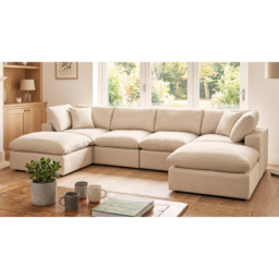 Artemis Home Cotleigh 6 Seater Oat U-Shaped Corner Sofa - thumbnail 3