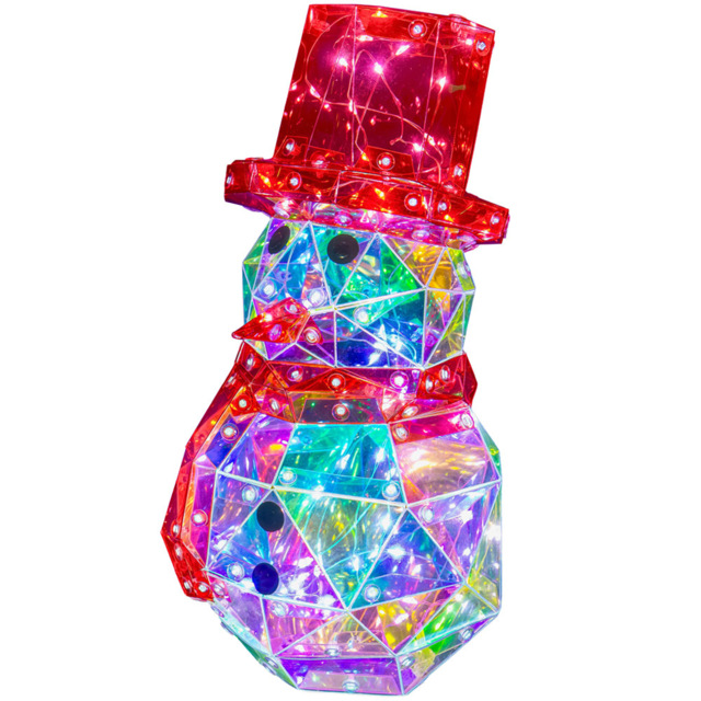 The Christmas Workshop 25cm 100 Cool White LED Iridescent Snowman - image 1