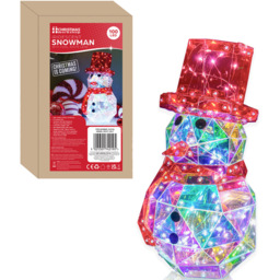 The Christmas Workshop 25cm 100 Cool White LED Iridescent Snowman - thumbnail 3