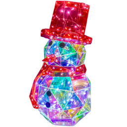 The Christmas Workshop 25cm 100 Cool White LED Iridescent Snowman - thumbnail 1