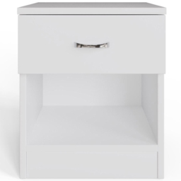 FWStyle Promo White Single Drawer Modern Bedside Table - thumbnail 4