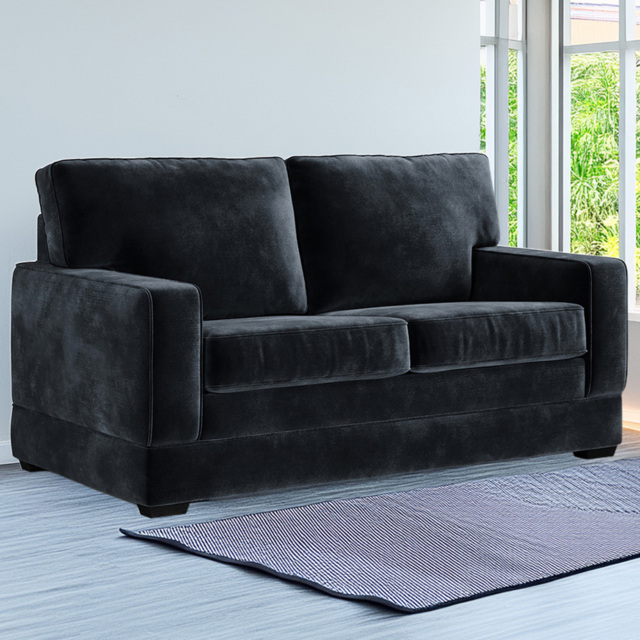 Jay-Be Urban 2 Seater Luxe Velvet Charcoal Sofa Bed with e-Pocket Mattress - image 1