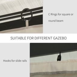 Outsunny Beige Universal Gazebo Replacement Sidewall 3 x 3m 4 Pack - thumbnail 4