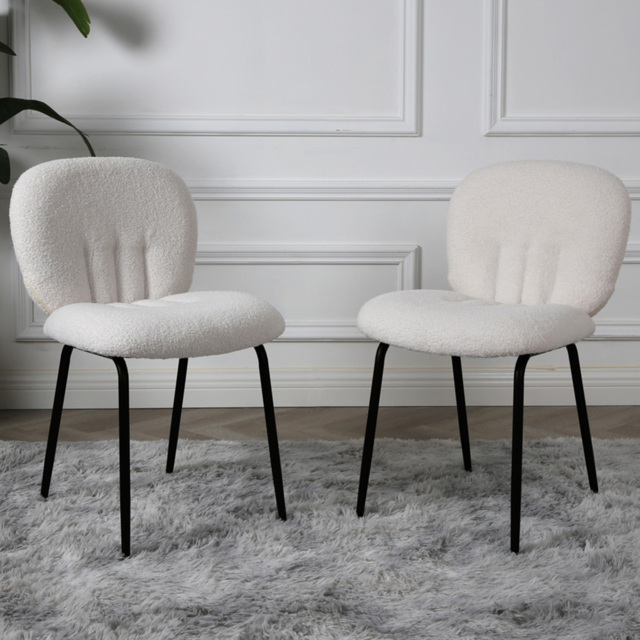 Muffin Cream Boucle Dining Chair Set of 2 - image 1