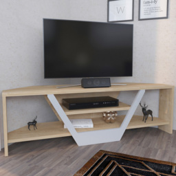 Decorotika Sares Oak and White 2 Shelf TV Unit