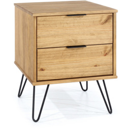 Augusta 2 Drawer Pine Bedside Table - thumbnail 3
