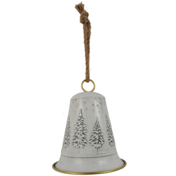 Single Santa's Chalet Metal Christmas Tree Pattern Bell Decoration 27cm in Assorted styles - thumbnail 1