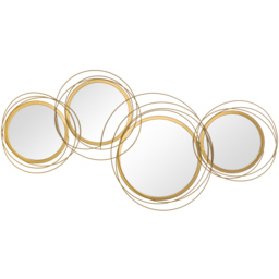 Portland Gold Metal Decorative Wall Mirror Art - thumbnail 1