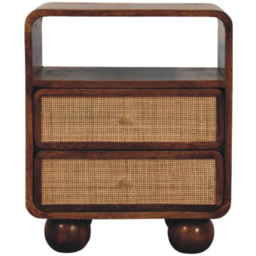 Artisan Furniture Larissa Chestnut 2 Drawer Single Shelf Mango Wood Nightstand - thumbnail 3