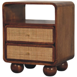 Artisan Furniture Larissa Chestnut 2 Drawer Single Shelf Mango Wood Nightstand - thumbnail 4