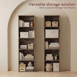 Vida Designs Oxford Dark Wood 5 Shelf Cube Bookcase - thumbnail 4