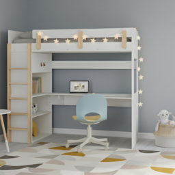 Noa and Nani Nells Classic White High Sleeper Cabin Bed with Built-In Desk and Storage - thumbnail 3