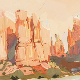 Single Western Dusk Hand Finished Canvas 45 x 45cm in Assorted styles - thumbnail 3
