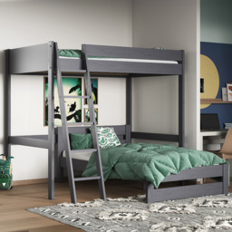 Noomi Tera White Small Double L Shaped High Sleeper with Bed - thumbnail 1