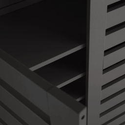 Home Source Oslo 3 Door Black Shoe Storage Cabinet Unit - thumbnail 4