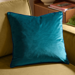 Furn Meridian Velvet Teal and Navy Cushion 45 x 45cm - thumbnail 2