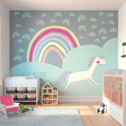 Origin Murals Rainbow Unicorn Multicolour Wall Mural