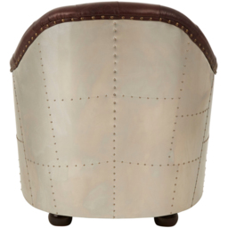 Premier Housewares Victor Brown Leather Tub Chair - thumbnail 4