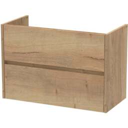 nuie Havana 2 Drawer Autumn Oak Wall Hung Unit 800mm - thumbnail 2