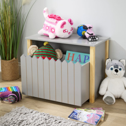 Home Source Ziggy Matt Grey Single Drawer Picket Fence Design Kids Storage Unit - thumbnail 3