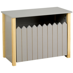 Home Source Ziggy Matt Grey Single Drawer Picket Fence Design Kids Storage Unit - thumbnail 2
