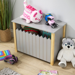 Home Source Ziggy Matt Grey Single Drawer Picket Fence Design Kids Storage Unit - thumbnail 4