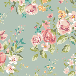 Origin Murals Flowery Blue Wall Mural - thumbnail 2