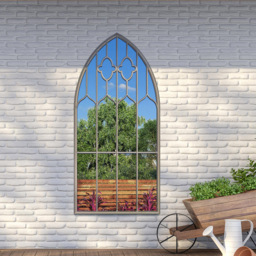 MirrorOutlet Buttercup Country Arch Garden Mirror 160 x 85cm - thumbnail 4