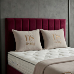 DS Living Aether Maroon Double Plush Velvet Divan Bed - thumbnail 2