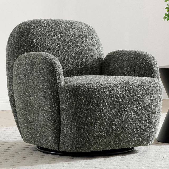 Mabel Olive Boucle Swivel Armchair - image 1