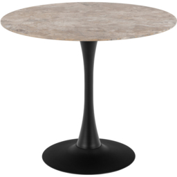 Florence Malta 4 Seater Round Brown and Black Ceramic Dining Table - thumbnail 2