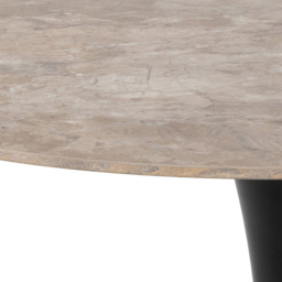 Florence Malta 4 Seater Round Brown and Black Ceramic Dining Table - thumbnail 3
