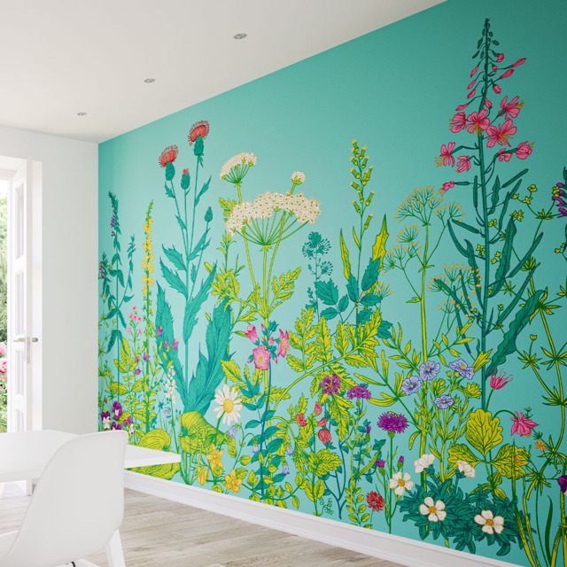Origin Murals Botanical Fleur Blue Wall Mural - image 1