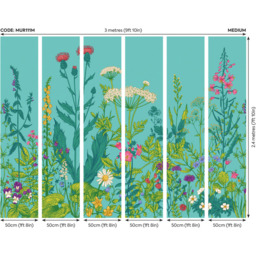 Origin Murals Botanical Fleur Blue Wall Mural - thumbnail 4